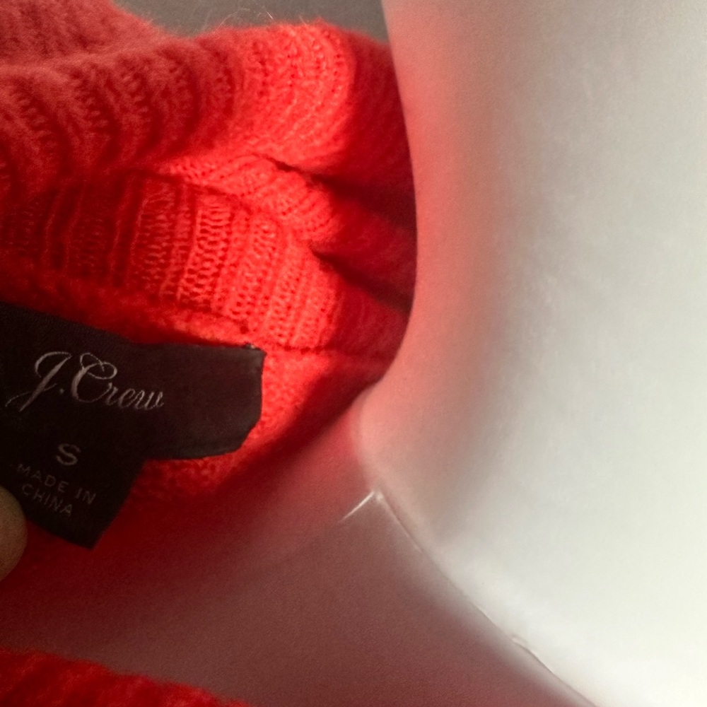 J.Crew Red Sweater Alpaca Wool Blend Turtleneck Stretch S Oversized - Picture 3 of 6